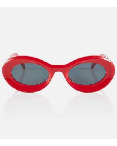 Loewe Paula's Ibiza gafas de sol ovaladas con anagrama - Rojo