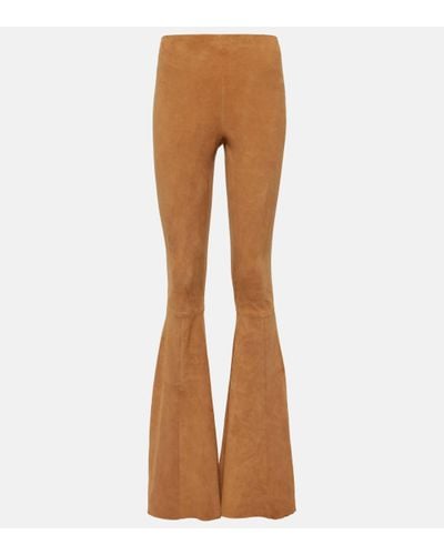 Stouls Cherilyn Suede Flared Trousers - Brown