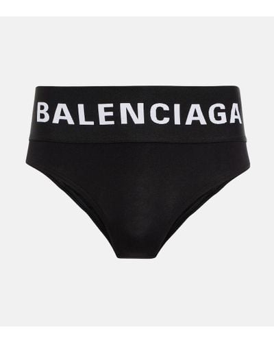 Balenciaga Bragas con franja del logo - Negro