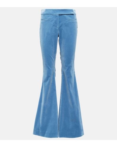 Dorothee Schumacher Pantalon evase Elegance Softness en velours - Bleu