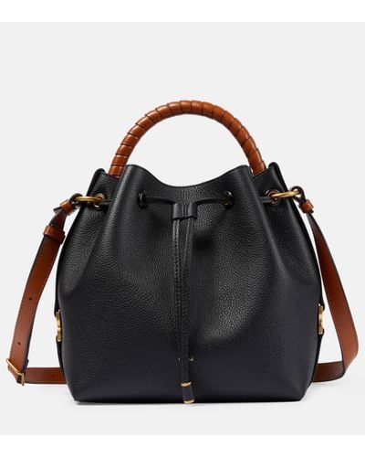 Chloé Marcie Small Leather Bucket Bag - Black