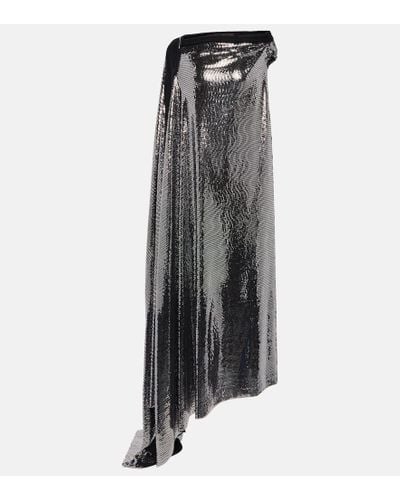 Balenciaga Minimal Draped Metallic Jersey Gown - Gray