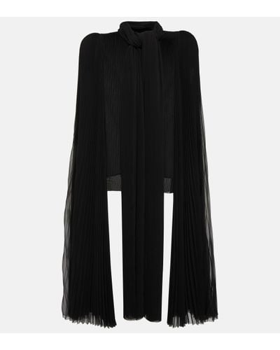 Balenciaga Pleated Chiffon Blouse - Black