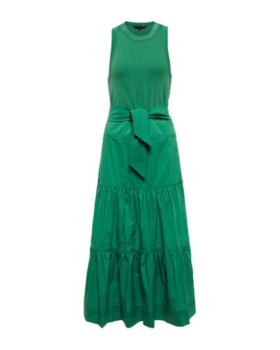 Veronica Beard Austyn Tiered Midi Dress - Green