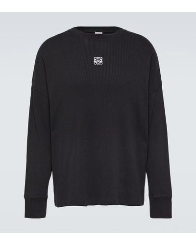 Loewe Anagram Cotton-blend Sweatshirt - Black