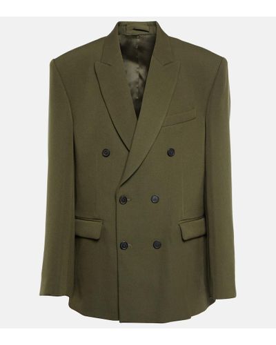 Wardrobe NYC Blazer cruzado de lana virgen - Verde