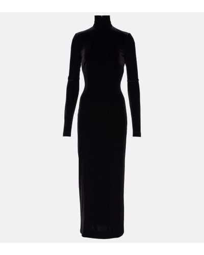 Dolce & Gabbana Velvet Midi Dress - Black