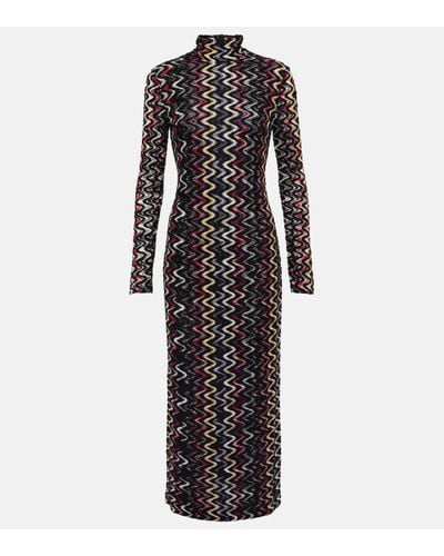 Missoni Zigzag Crochet-knit Midi Dress - Black