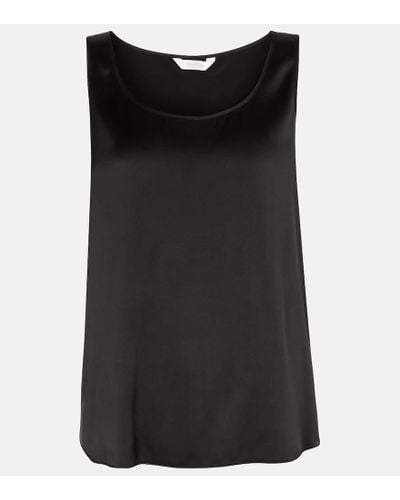 Max Mara Top sin mangas Leisure Pan seda elastica - Negro