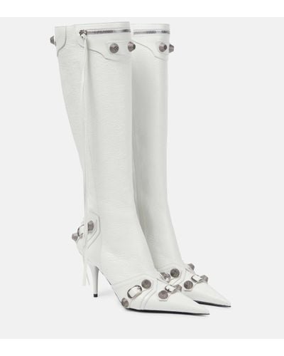 Balenciaga Cagole 90Mm Knee-High Boots - White
