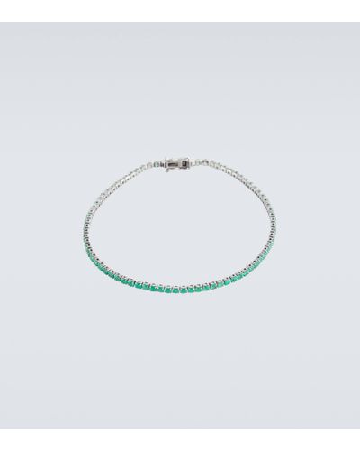 SHAY 18kt Black Gold Tennis Bracelet With Emeralds - Metallic