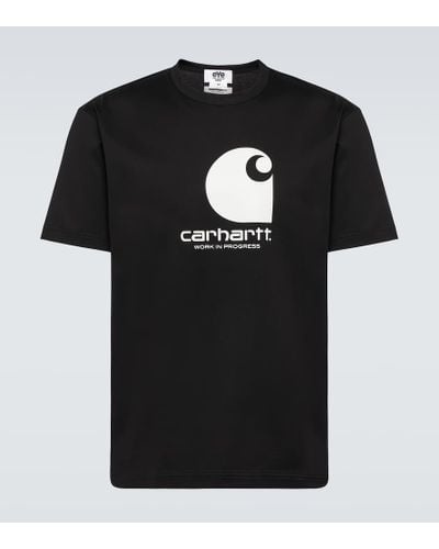 Junya Watanabe X Carhartt - T-shirt in jersey di cotone con logo - Nero