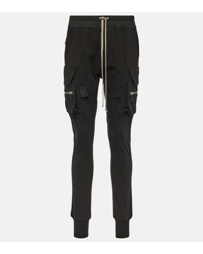 Rick Owens High-rise Cotton Skinny Cargo Trousers - Black