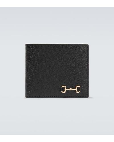 Gucci Portemonnaie Horsebit aus Leder - Schwarz