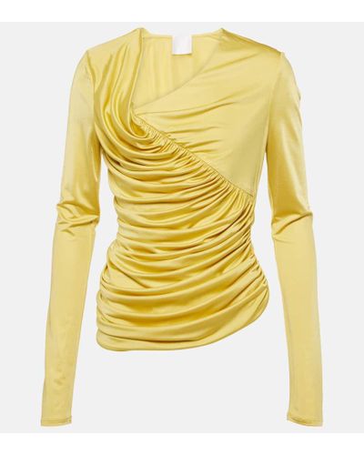 Givenchy Top asimetrico de jersey fruncido - Amarillo