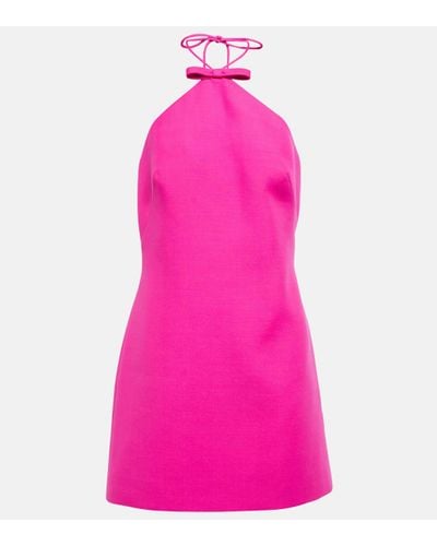 Valentino Robe Crepe Couture en laine et soie - Rose
