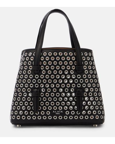 Alaïa Mina 20 Embellished Leather Tote Bag - Black
