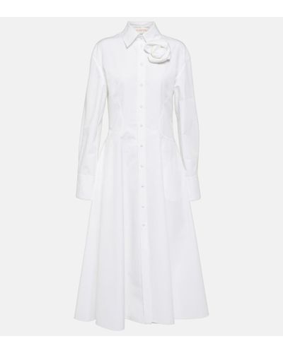Valentino Hemdblusenkleid aus Baumwollpopeline - Weiß