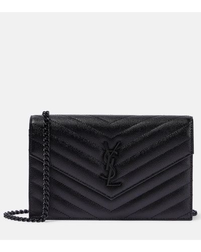 Saint Laurent Black Monogram Matelasse Envelope Wallet On Chain Leather  Pony-style calfskin ref.981062 - Joli Closet