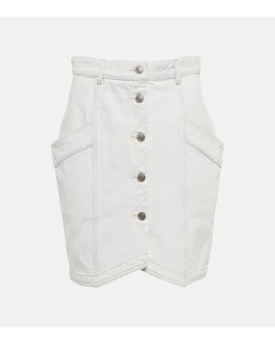 Isabel Marant Sabel High-rise Denim Miniskirt - White