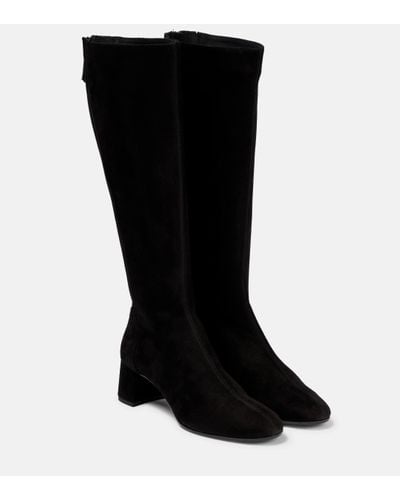 Aquazzura Saint Honore Suede Knee-high Boots - Black