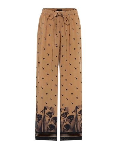 Undercover Printed Drawstring Trousers - Natural