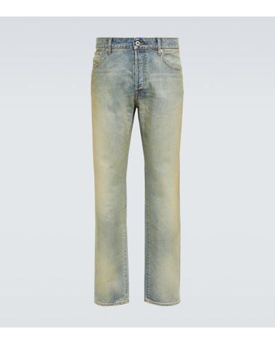 KENZO Jeans rectos con efecto desgastado - Azul