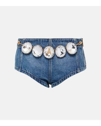 Area Shorts di jeans Jumbo Crystal con cristalli - Blu