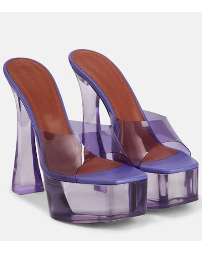 AMINA MUADDI Dalida Glass Pvc Platform Mules - Purple