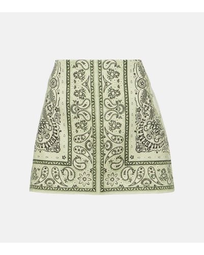 Zimmermann Minifalda Matchmaker de lino estampada - Verde