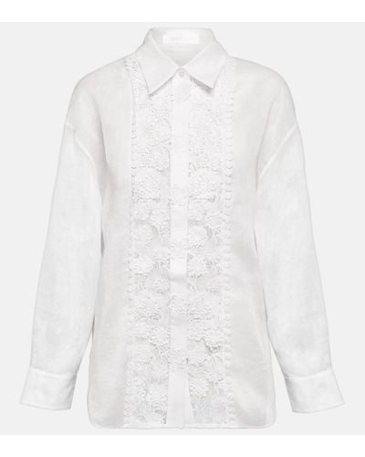 Zimmermann Raie Lace-trimmed Shirt - White