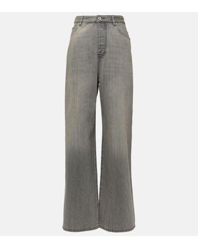 Loewe Jeans anchos de tiro alto - Gris