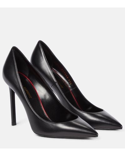 Saint Laurent Anja 105 Leather Court Shoes - Black