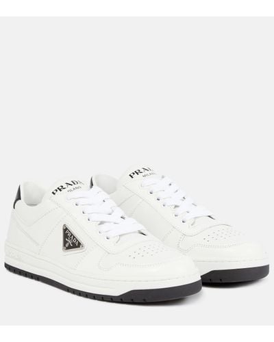 Prada Leather Downtown Trainers - White