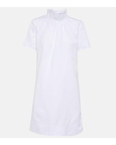 STAUD Minikleid Ilana aus einem Baumwollgemisch - Weiß
