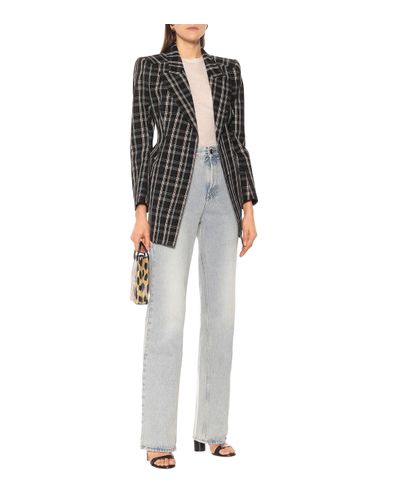Balenciaga Denim High-rise Bootcut Jeans in Blue - Lyst
