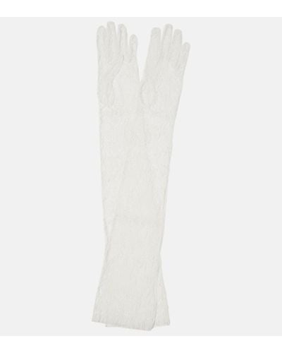 Danielle Frankel Chantilly Long Lace Gloves - White