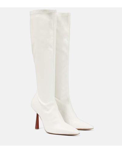 Gia Borghini Rosie 8 Faux Leather Knee-high Boots - White