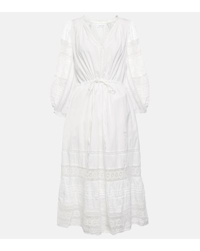 Velvet Chanelle Cotton Midi Dress - White