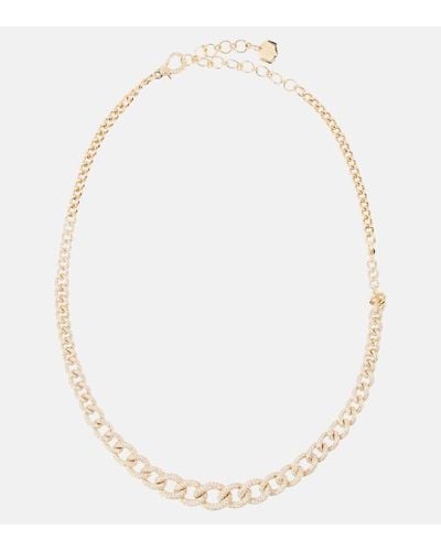SHAY 18kt Gold Chainlink Necklace With Diamonds - White