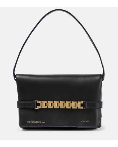 Victoria Beckham Mini Chain Leather Shoulder Bag - Black