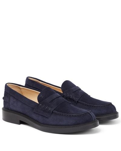 Tod's Suede Penny Loafers - Blue