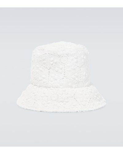 Comme des Garçons Hut aus Haekelstrick - Weiß