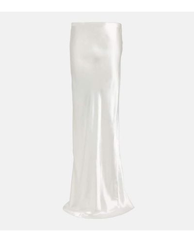 Ann Demeulemeester Satin Maxi Skirt - White