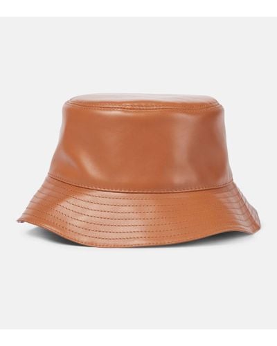 Loewe Cappello da pescatore Anagram in pelle - Marrone