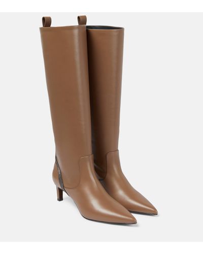 Brunello Cucinelli Leather Knee-high Boots - Brown