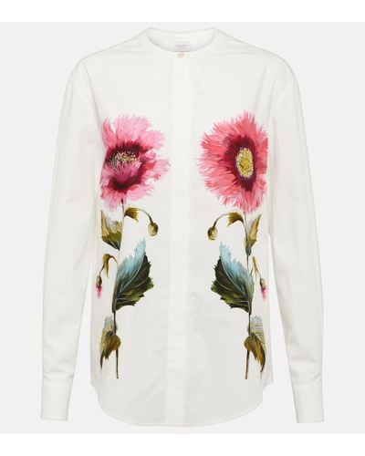 Giambattista Valli Bedruckte Bluse aus Baumwolle - Pink