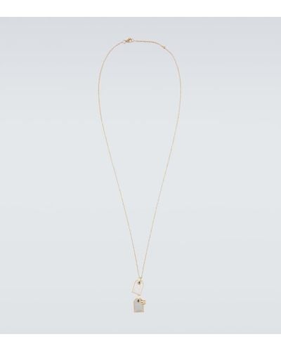 Rainbow K Medaille 9kt Gold Pendant Necklace With Diamonds - White