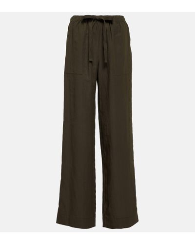 Vince Mid-rise Wide-leg Trousers - Grey