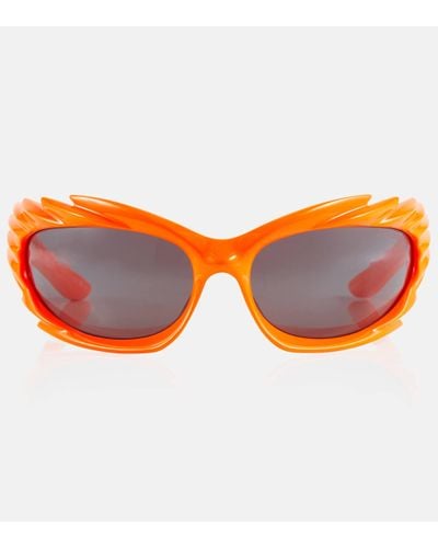 Balenciaga Lunettes de soleil Spike rectangulaires - Orange